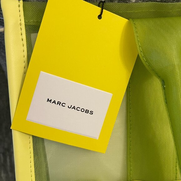 MARC JACOBS The Tote Bag Medium Neon Green Yellow PVC Clear Bag $295 - Picture 2 of 6
